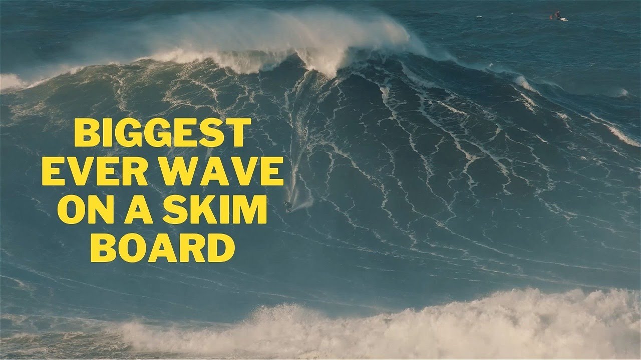 Lucas Fink Rides Biggest Ever Wave on a Skim Board | Nazare December 8 2021