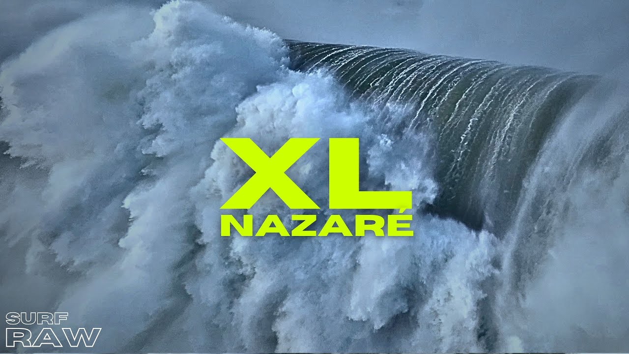 NAZARÉ GOES XL – FIRST BIG SWELL OF THE SEASON – epic drone view